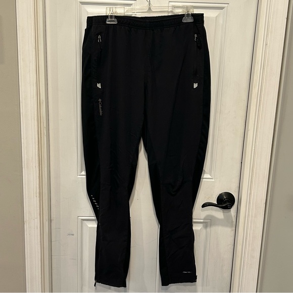 Columbia Brisk Trail II Track Pants Mens Large, Black, Ankle Zip, Antimicrobial - Picture 1 of 10